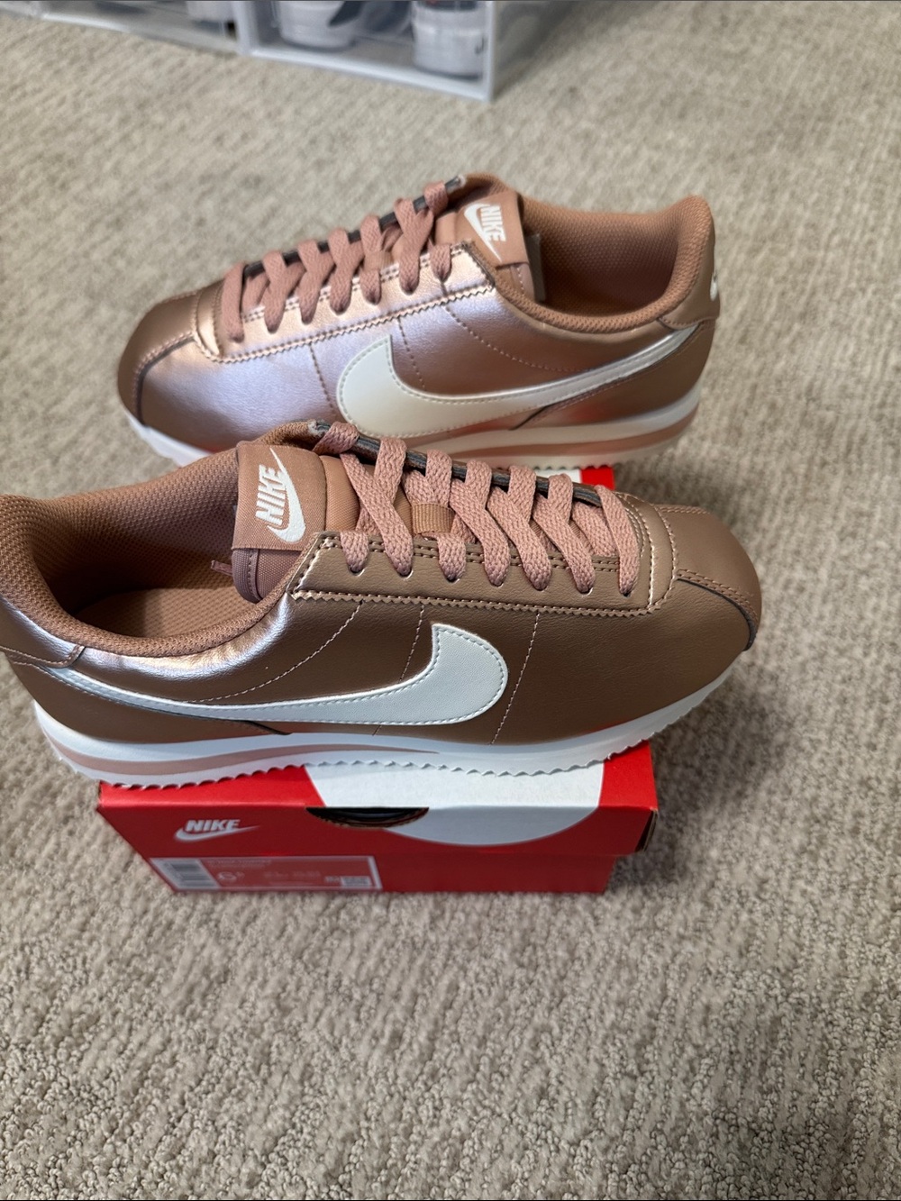 Nike Women’s Metallic Red Bronze Cortez Sneakers. Size 6.5W